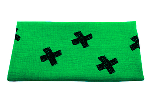 Double Gaze Cotton - croix - vert