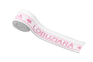 Bündchen - Łobuziara -Weiß mit einem rosa Zeichen