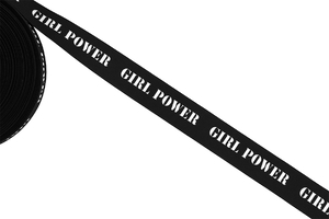 Ruban ? rayures - Girl Power - noir