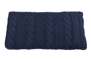 Panneau tricoté - couverture - jeans couleur - galon 