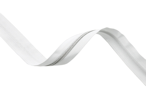 Spiralband mit Reißverschluss weiß - silber