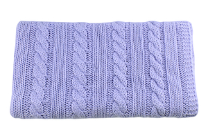 Panneau tricoté - couverture -baby blue  - galon 