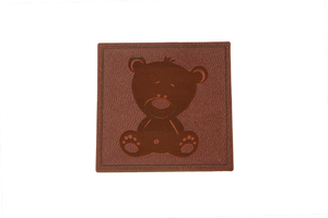 Écussons en cuir écologique - gros ours - bronze 