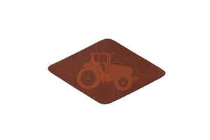 Écussons en cuir écologique - gros tracteur - bronze 