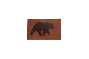 Écussons en cuir écologique - ours - bronze 