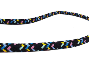Хлопковая веревка 16 мм  - MULTI  - черный с цветом