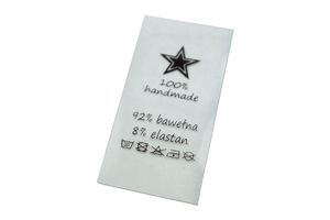 Etiquette en silicone avec instructions de lavage - impression noire 
