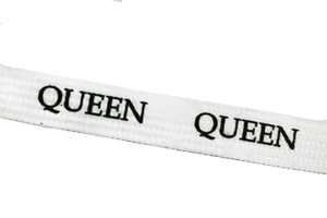 Cordon imprimé - Queen - blanche