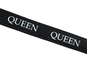 Sznurek drukowany - Queen - czarny