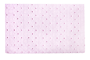 Tkanina bawełniana haftowana - kółeczka - jasny róż