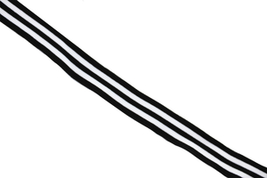 Lampas dzianinowy - 5 pasków: czarny-biały