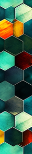 Taśma nośna - hexagony kolorowe- 20mm   