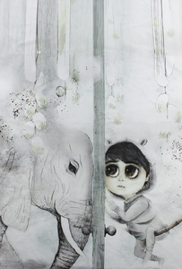 Leeres Panel - Mojo Graffi - Tilo mit einem Elefanten