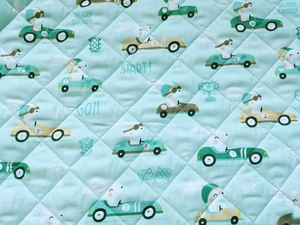 Ткань для ковриков для пикника - кролики в машинах