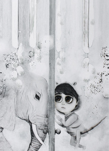Panneau étanche pour un support de travail - Mojo Graffi collection - Tilo avec un éléphant