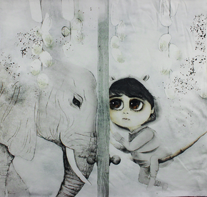 Die Mojo Graffi-Kollektion - Tilo mit einem Elefanten - eine Tafel 