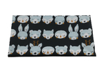 Tkanina wodoodporna - Miętowe zwierzaki na gaficie -  wzór uzupełniający do Miętowy lisek na graficie