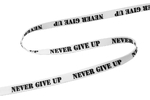Printed cord - Never give up - white  