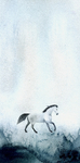 Panneau pour sac de couchage - Cheval aquarelle