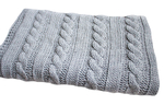 Knitted panel - blanket - gray BRAID 