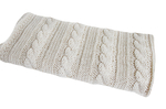 Knitted panel - blanket - beige BRAID 