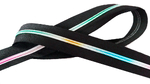Multicolor rainbow spiral zipper tape  black