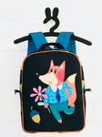 Panoramic panel for a backpack - a fox 