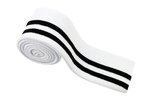 Ribbed flap - white with black stripes