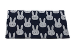 жаккардовый трикотаж - серые кролики на темно-синем