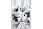 Panneau étanche pour un support de travail - Mojo Graffi collection - une fille avec un ours en peluche