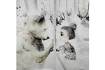 La collection Mojo Graffi - une fille avec un ours en peluche - un petit panneau