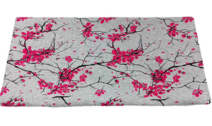 Cherry blossoms on a gray melange 