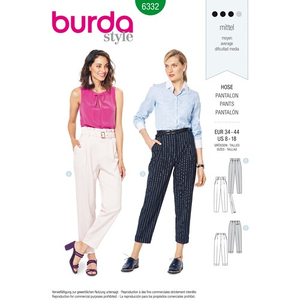 Burda - wykrój na eleganckie spodnie - 6332