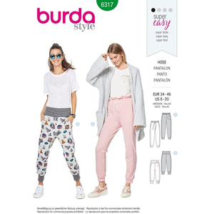 Burda - wykrój na spodnie dresowe - 6317
