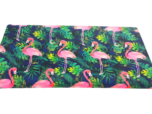 Waterproof fabric - flamingos in the jungle 
