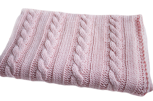 Knitted panel - blanket - pink - BRAID 