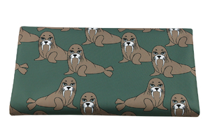 Waterproof fabric - Animal Collection - Walruses - forest green