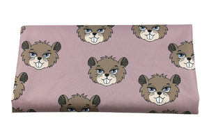 Waterproof fabric - Animal Collection - Beavers - quartz pink