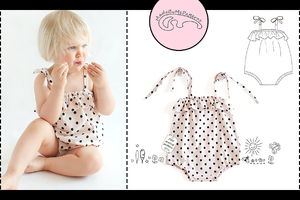 Romper for summer for a girl - from 1 month to 6 years - PDF Pattern 