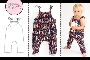 Romper with tied straps - from 1 month to 6 years - PDF Pattern  