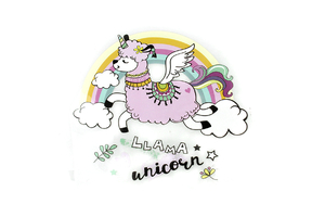 Aufbügel-Patch - Thermodruck - llama unicorn