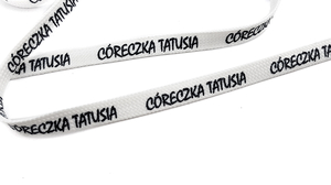 Printed cord - córeczka tatusia - white  