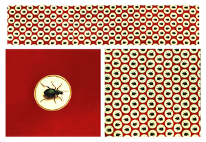 Panorama-Panels Jersey - Käfer auf rot
