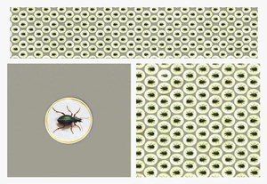 Panorama-Panels Jersey - Käfer auf hellgrau