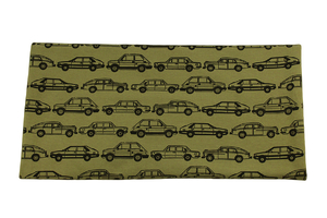 Cars on olive green