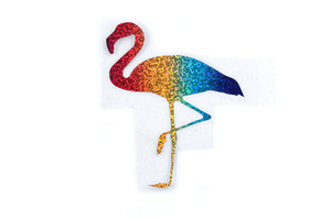  Iron-on transfer -  rainbow flamingo