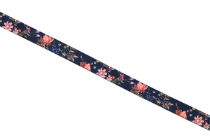 Trägerband haut - wilde Blumen auf Marineblau - 20 mm