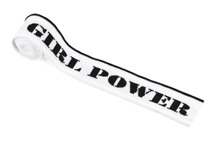 Rabat côtelé - Girl Power - blanc