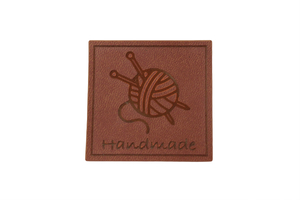 Eco leather patch - large yarn - brown