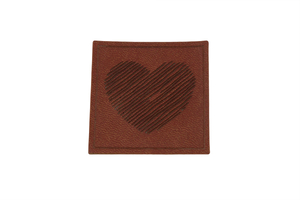 Eco leather patch - big heart - bronze